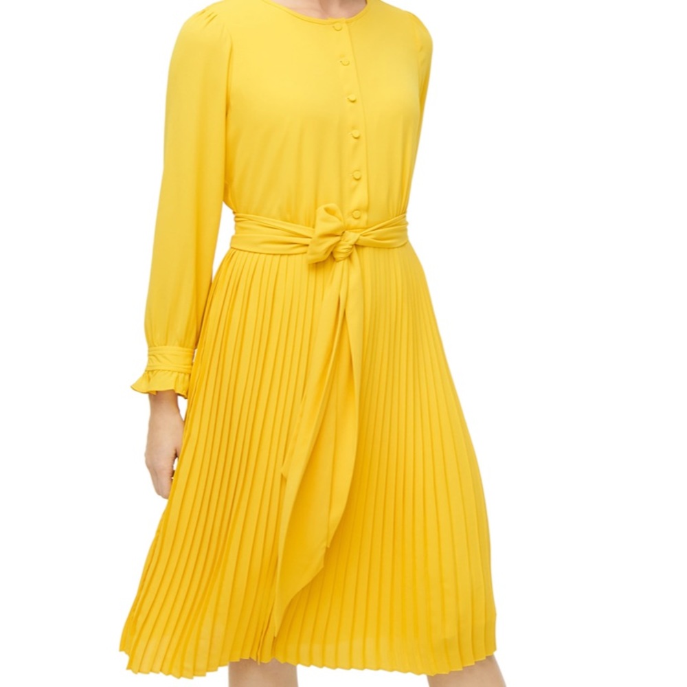 NWT - J Crew Long Sleeve Pleated Dress - 2P